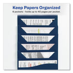 Avery Slide and View Expanding File, 6 Sections, Hook/Loop Closure, Letter Size, Navy Blue