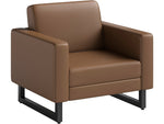 Safco Mirella Vinyl Lounge Chair, Cognac/Black (1732MRL2BLKCOG)