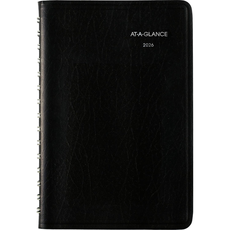 2026 AT-A-GLANCE DayMinder 5" x 8" Daily Planner, Faux Leather Cover, Black (SK46-00-26)