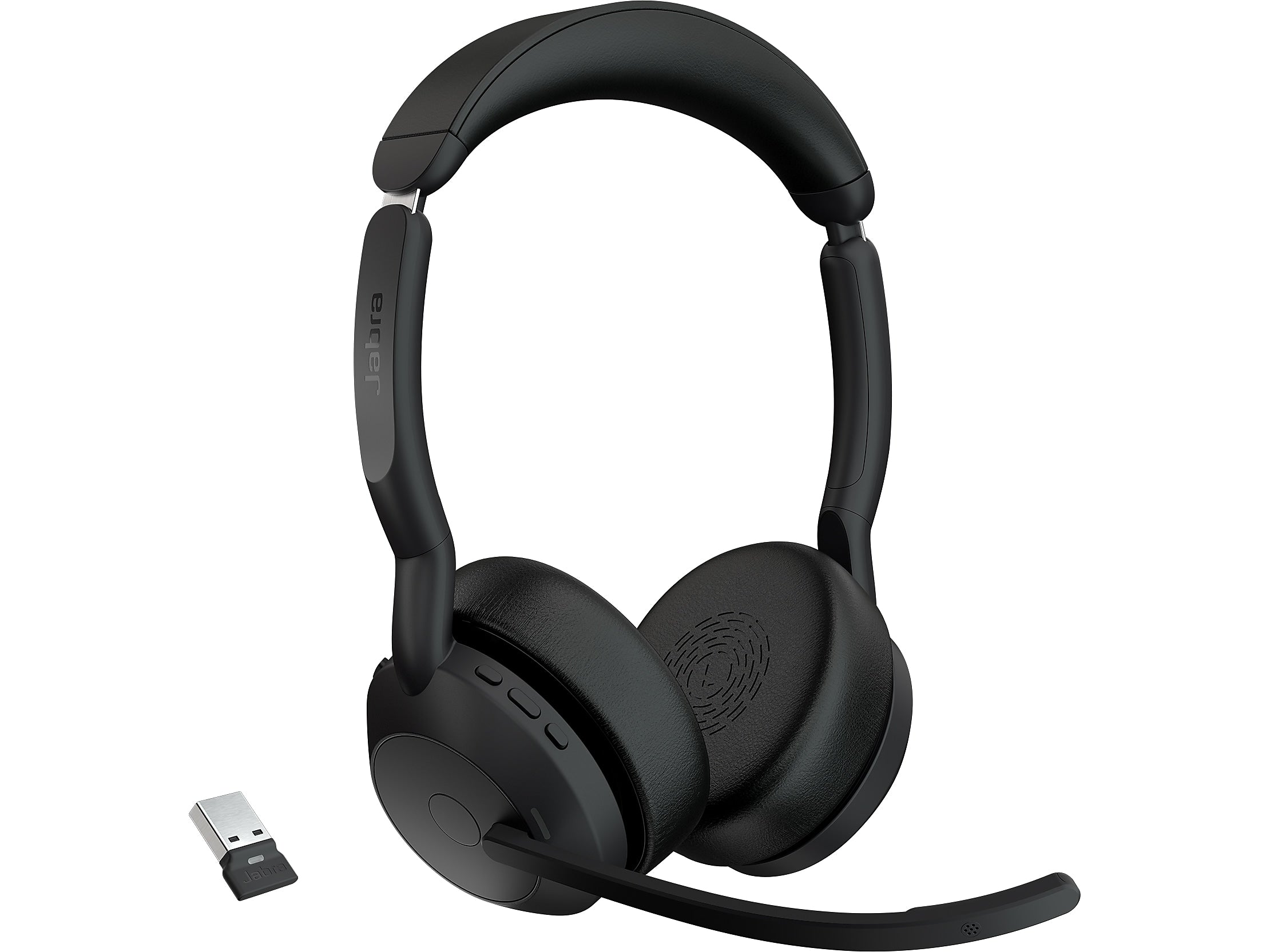 jabra Evolve2 55 Wireless Noise Canceling Bluetooth Stereo Headset, USB-A Adapter, UC-Certified (25599-989-999-01)