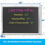 Flipside Dry-Erase Blackboard, Aluminum Frame, 36" x 48" (17941)