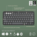 Logitech Pebble Keys 2 K380S Wireless Ergonomic Keyboard, Black (920-011775)