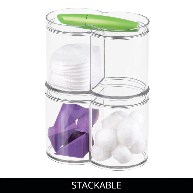 iDESIGN Stackable Plastic Dual Canister with Lid, Clear, 2/Pack (28209M2)