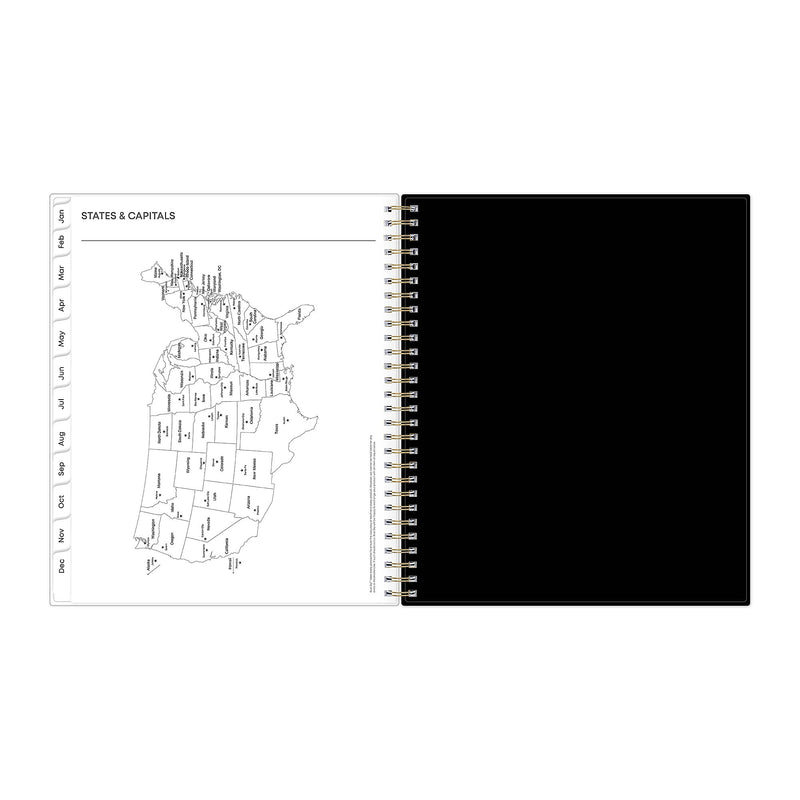 Planning Calendar BS Baccara Dark Poly CYO 8x10 RY26 Monthly Safety Wirebound -