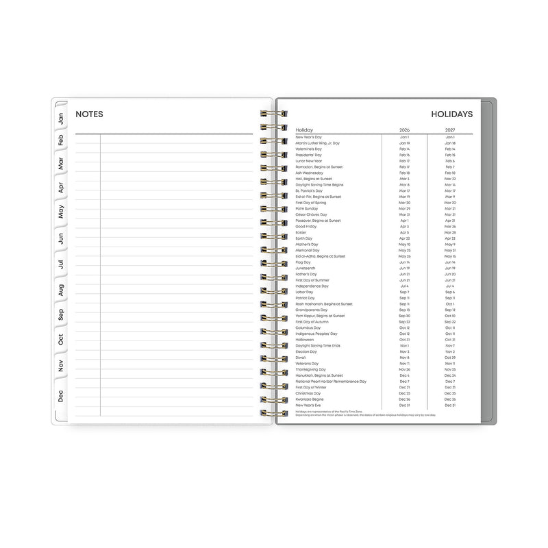 Planning Calendar BS Sophie Frosted PP 5x8 RY26 Wkly/Mthly Safety Wirebound -
