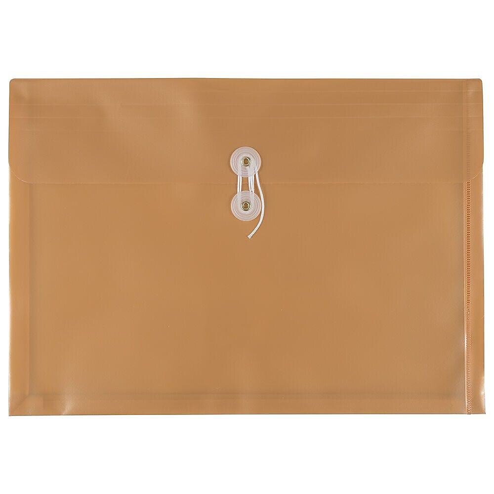 JAM Paper Premium Plastic Document File, 1 Pocket, Legal, Gold, 3/Pack (235438983ax3)