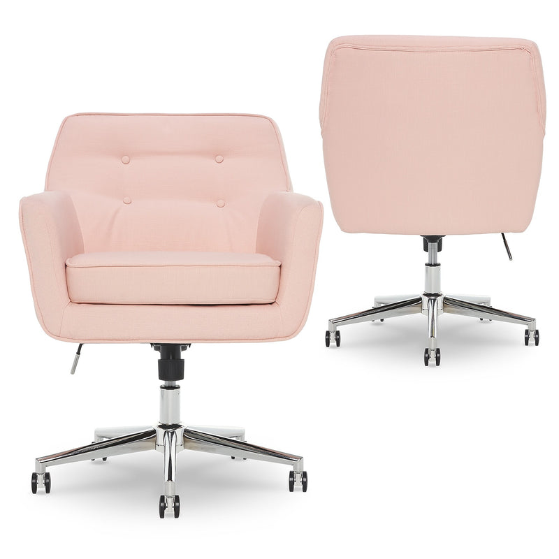 Serta Style Ashland Fabric Swivel Computer and Desk Chair, Blush Pink (47140C)