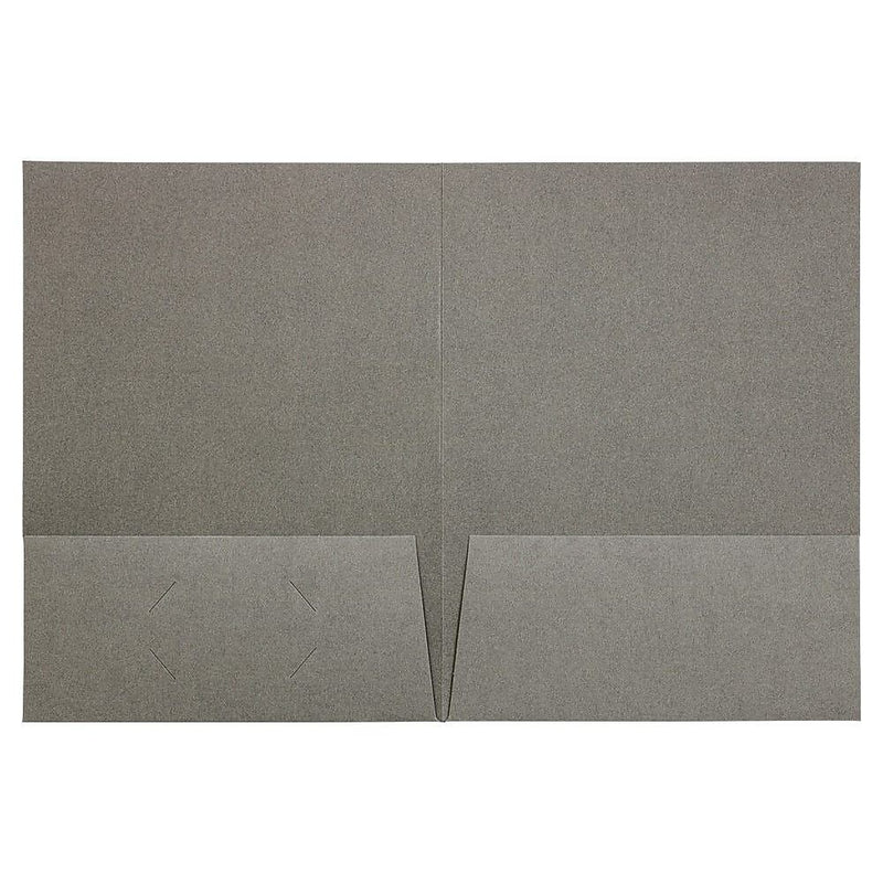 JAM Paper Two-Pocket Linen 2 Pocket Cardstock Presentation Folder, Gray, 25/Pack (386LGYA)