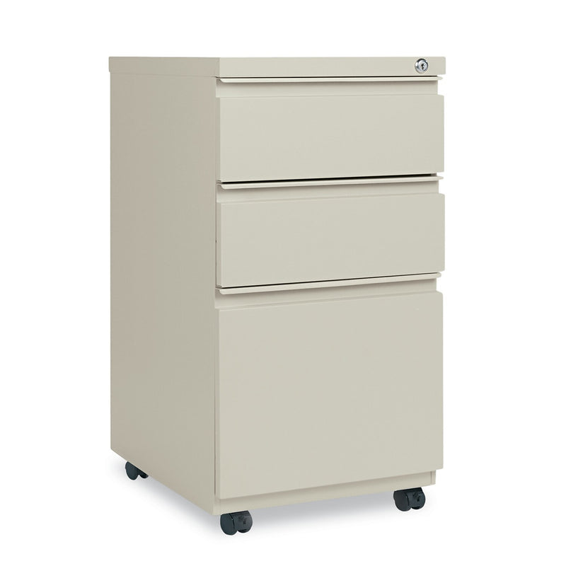 Alera 3-Drawer Mobile Vertical File Cabinet, Letter Size, Lockable, 28"H, Putty (ALEPBBBFPY)