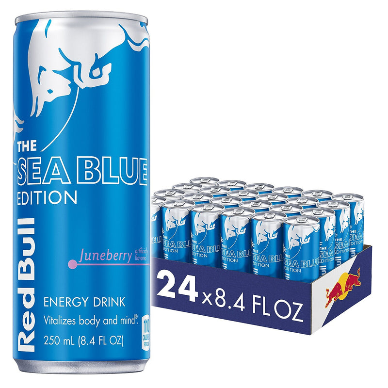 Red Bull Sea Blue Edition Juneberry Energy Drink, 8.4 oz., 24 Cans/Carton (RB242559)
