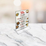Azar Sign Holder, 5" x 7", Vertical, Table Top, Clear, Acrylic, 10/Pack (142710)