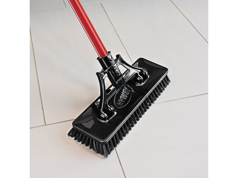 Libman 13.5" Polymer Industrial Heavy-Duty Floor Scrub, Black/Red, 4/Pack (1576)