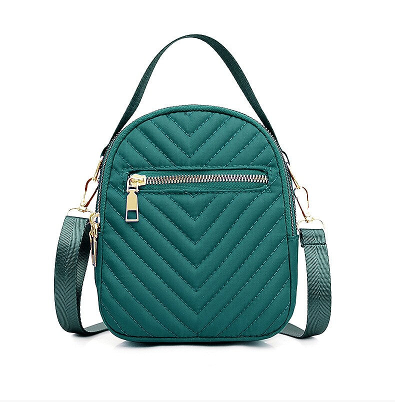 Nicci Polyester Cross-Body Quilted Bag, Green (CB3240510C-GRN)
