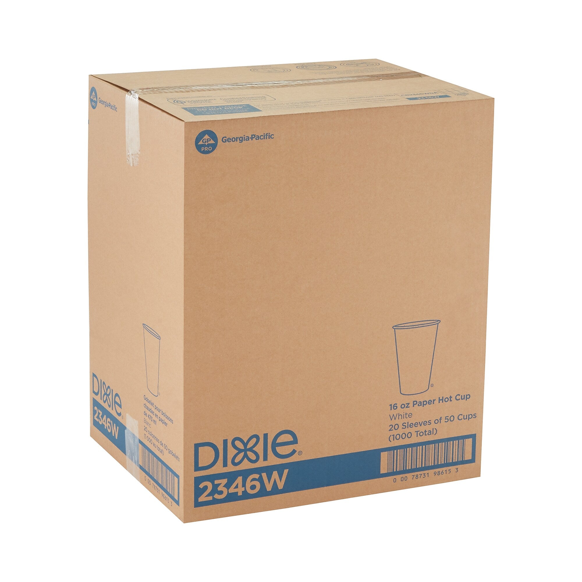 Dixie Paper Hot Cup by GP PRO, 16 oz., White, 1000/Carton (2346W)