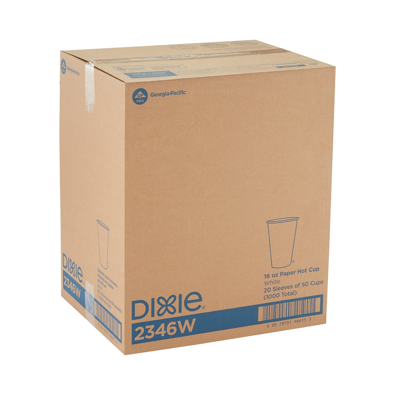 Dixie Paper Hot Cup by GP PRO, 16 oz., White, 1000/Carton (2346W)