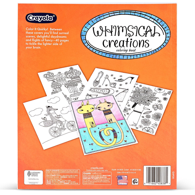 Crayola Whimsical Creations Adults Coloring Book, 40 Pages, 2/Bundle (BIN040838-2)