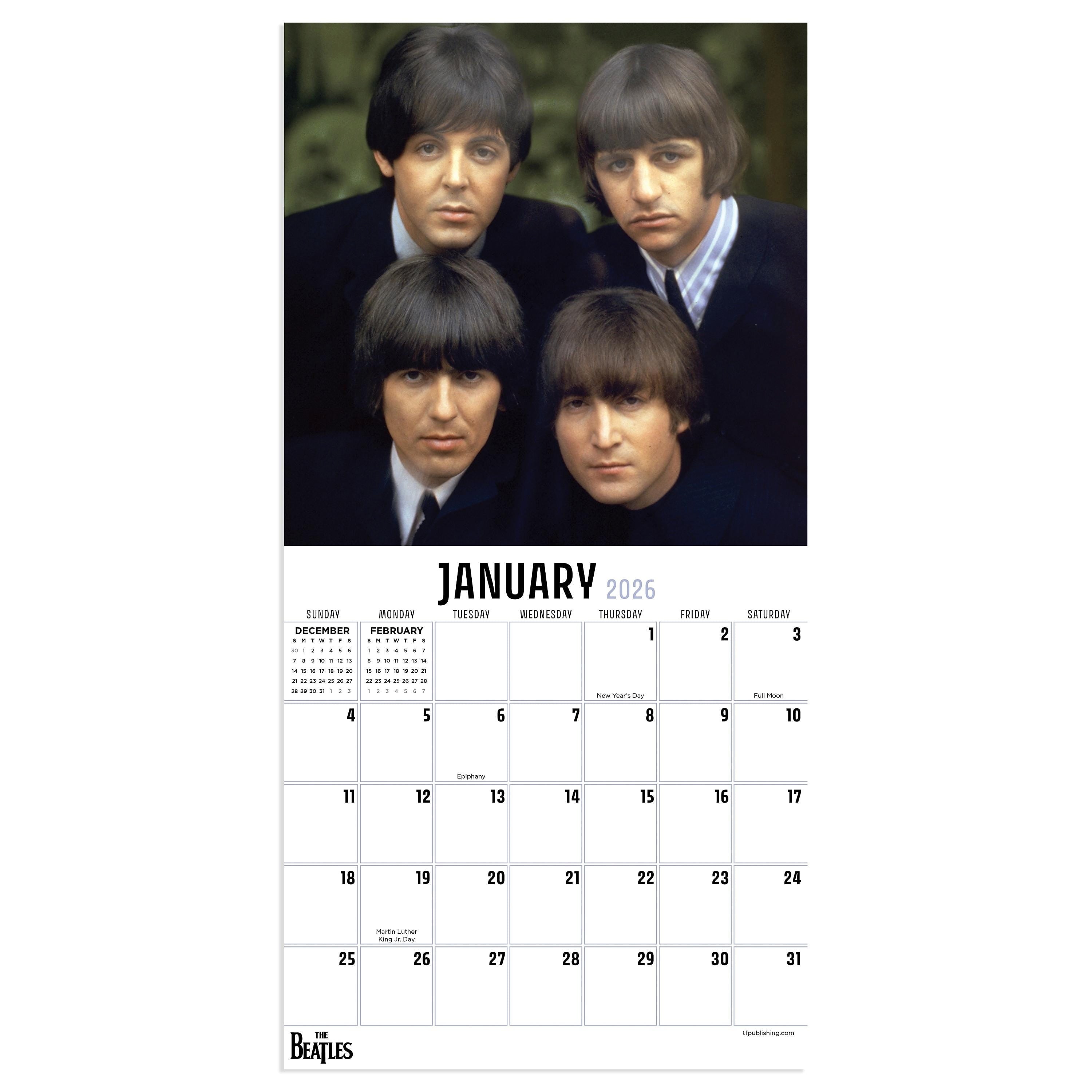 2026 TF Publishing 12" x 17" TF Publishing 7" x 7" The Beatles Mini Calendar 26-2101