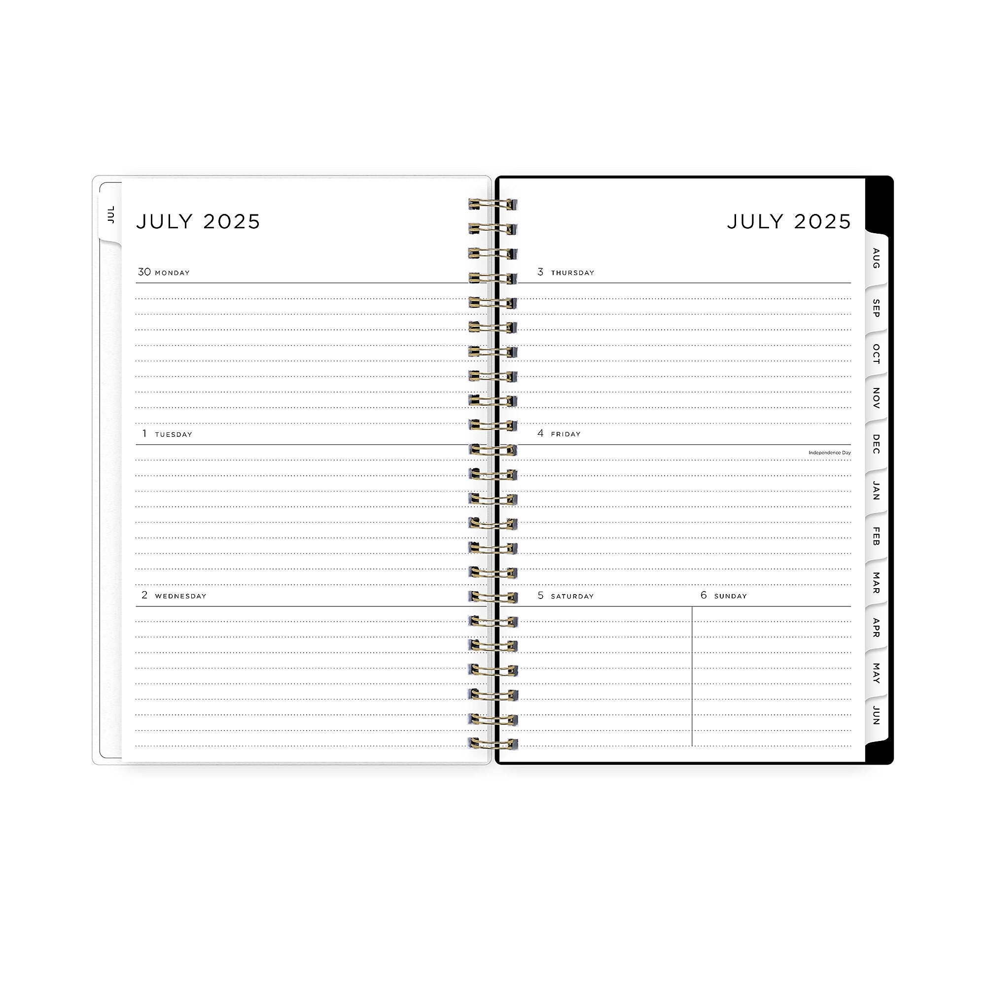 2025-2026 Blue Sky Leopard 5" x 8" Academic Year Weekly & Monthly Planner, Plastic Cover, Multicolored (149047-A26)