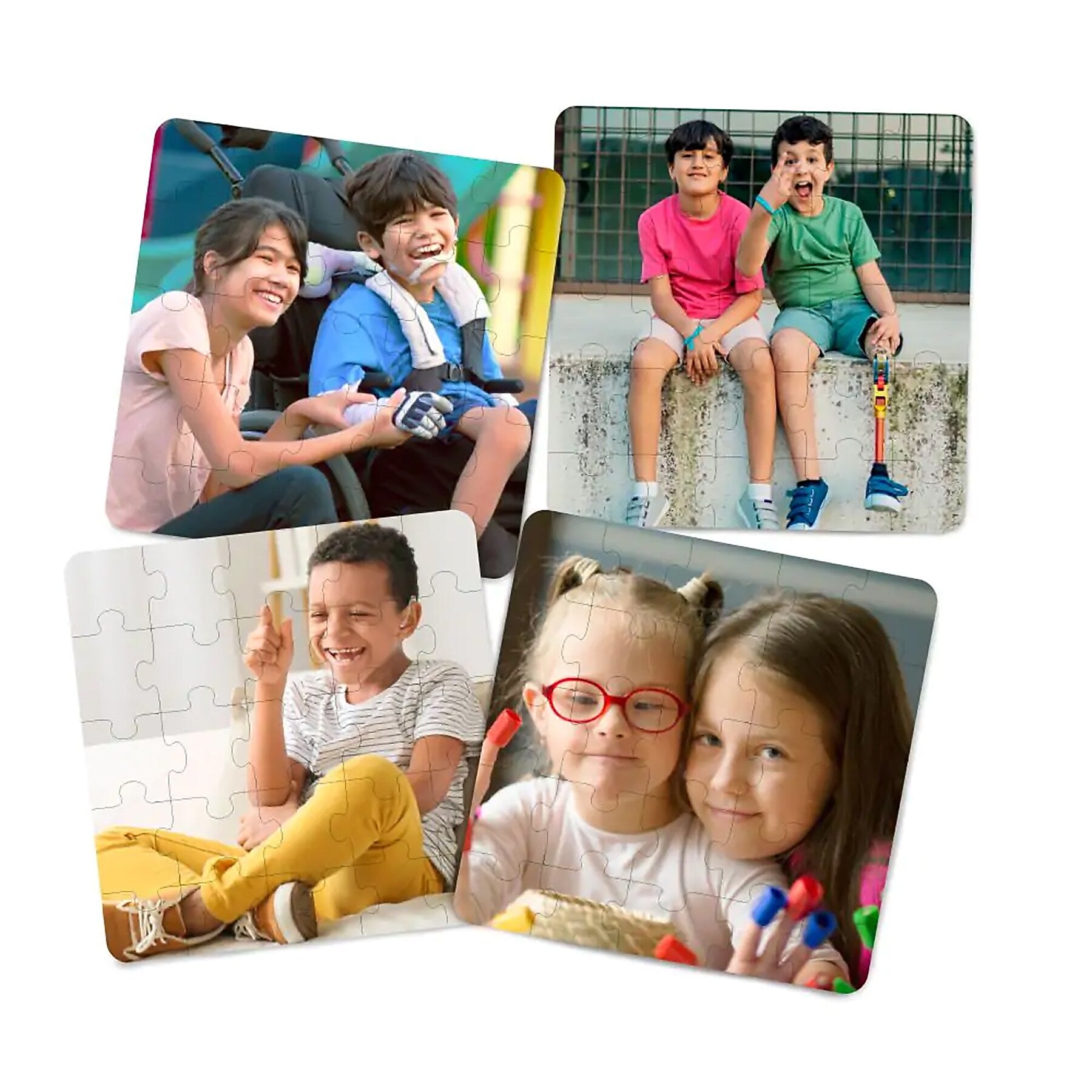 MINILAND 25-Piece Inclusion Puzzles, 4/Set (MLE35271)