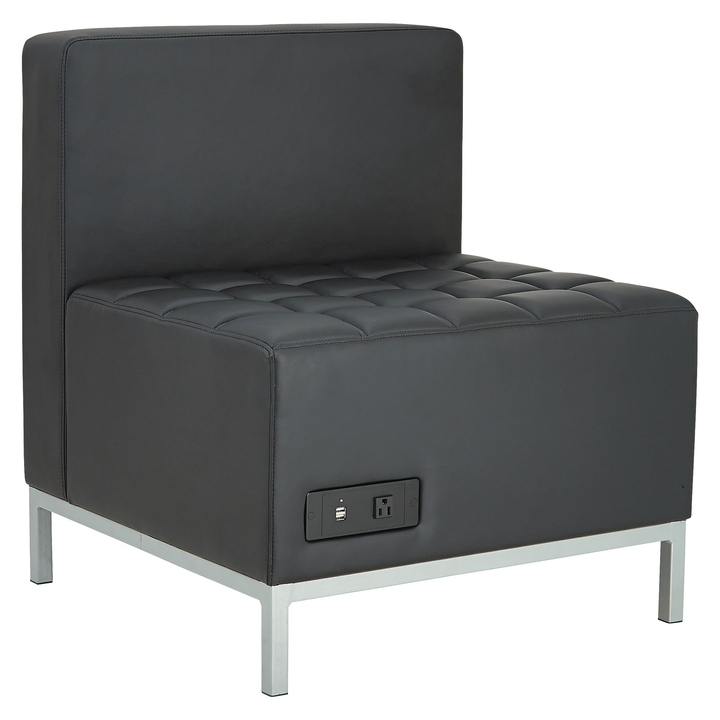 Alera®,  QUB Series Sectional, Powered Armless L, Black