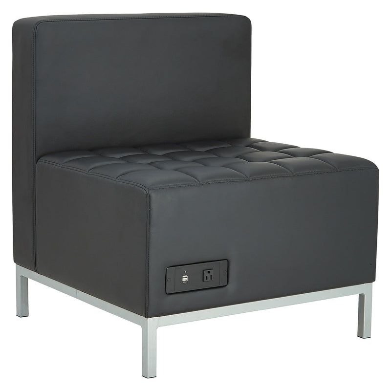 Alera®,  QUB Series Sectional, Powered Armless L, Black