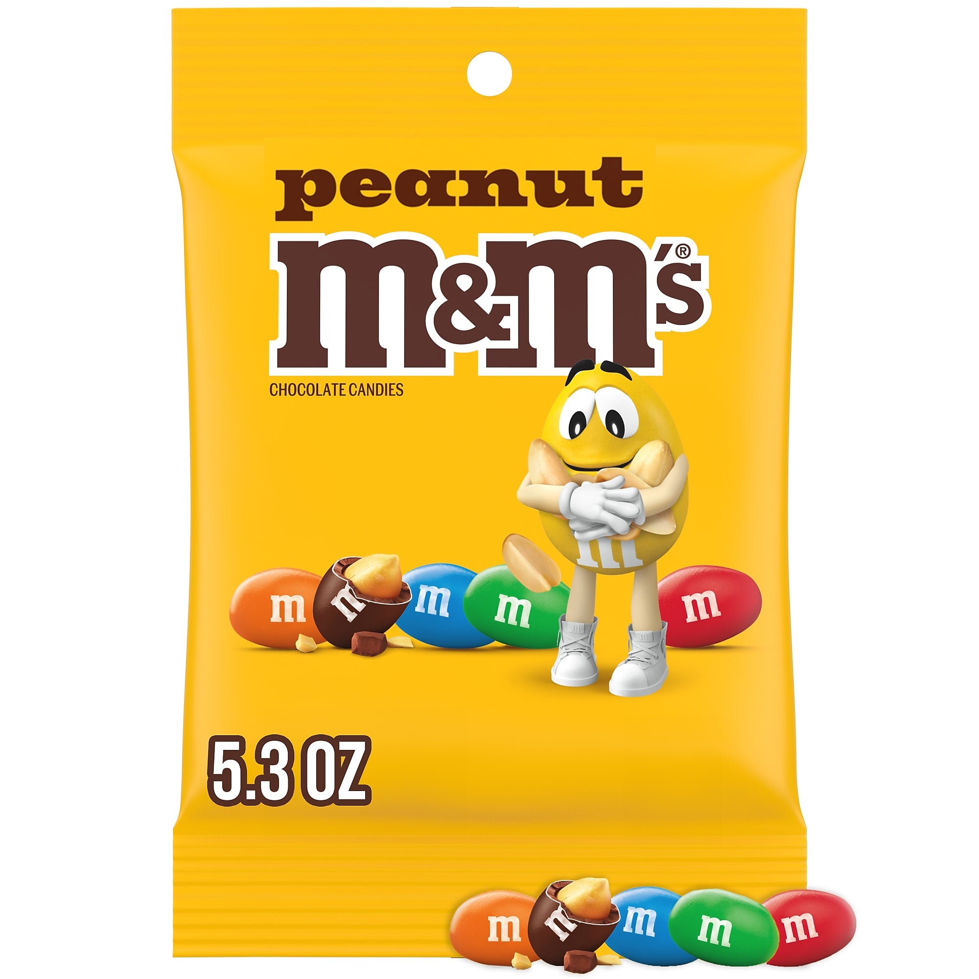 M&M's Peanut Milk Chocolate Pieces, 5.3 oz., 12/Carton (MMM01732)