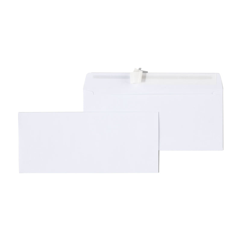 Staples QuickStrip EasyClose #10 Business Envelopes, 4 1/8" x 9 1/2", White, 100/Box (394047N)