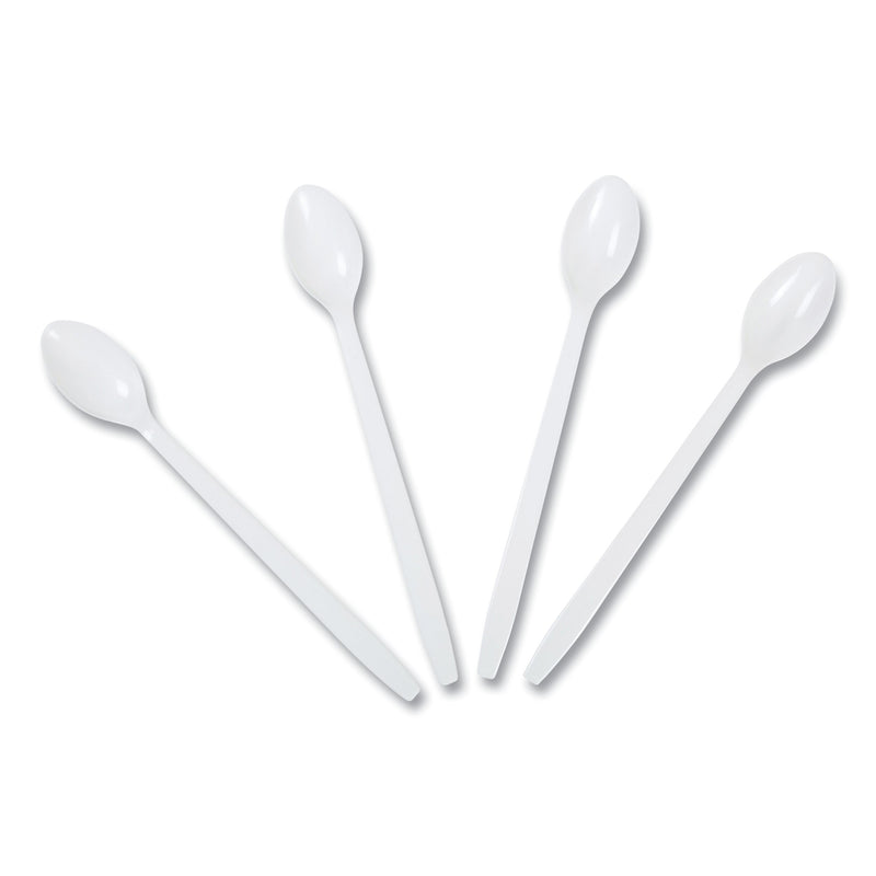 AmerCareRoyal Plastic Tea Spoons, 7.87", White, 1,000/Carton (RPPP2303W)