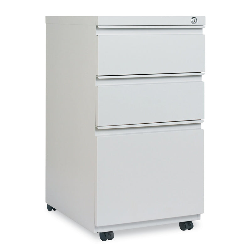 Alera 3-Drawer Mobile Vertical File Cabinet, Letter Size, Lockable, 28"H, Light Gray (ALEPBBBFLG)
