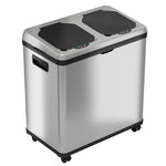 iTouchless Stainless Steel Rectangular Sensor Trash Can and Recycle Bin, 16 Gal., Silver (IT16RES)