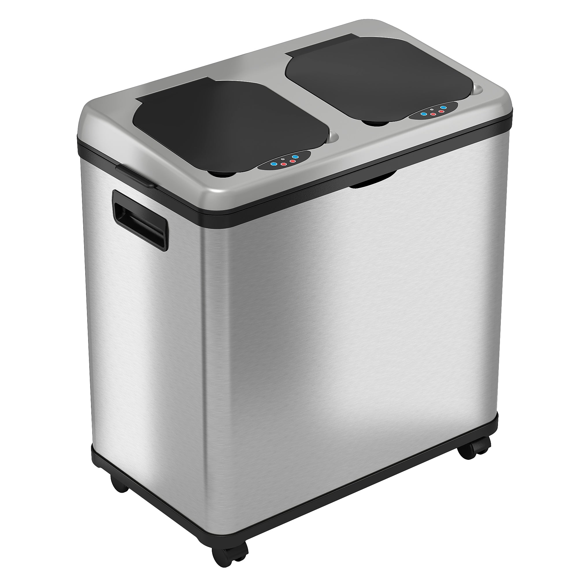 iTouchless Stainless Steel Rectangular Sensor Trash Can and Recycle Bin, 16 Gal., Silver (IT16RES)