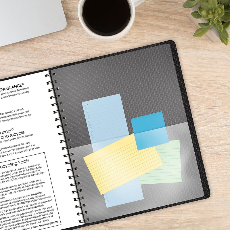 2026 AT-A-GLANCE Contemporary 8.25" x 11" Weekly & Monthly Planner, Faux Leather Cover, Charcoal (70-950X-45-26)