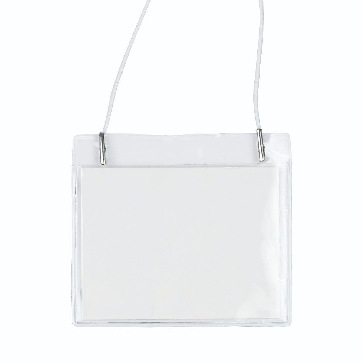 JAM PAPER Plastic Name Tags, 4" x 3 1/2", Clear, 24/Pack (401138612)