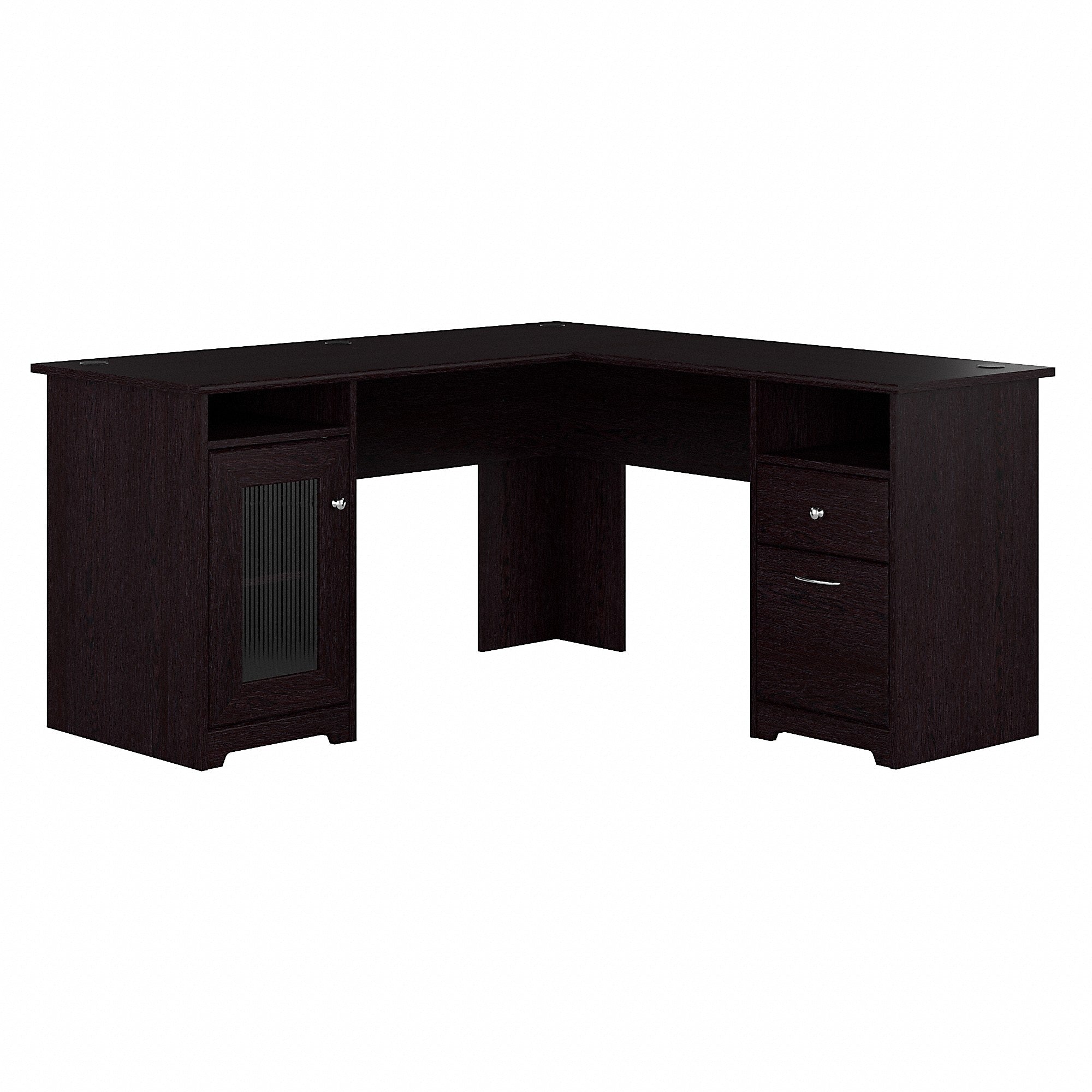 Bush Furniture Cabot 60"W L Shaped Computer Desk with Storage, Espresso Oak (WC31830K)