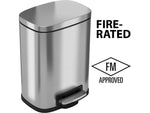 HLS Commercial Stainless Steel Trash Can with Hinged Lid, 1.32-Gallon, Silver (HLSS01RFR)