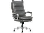 La-Z-Boy Jenkins Ergonomic Bonded Leather Executive Big & Tall Chair, 400 lb. Capacity, Gray (60075-GRY)