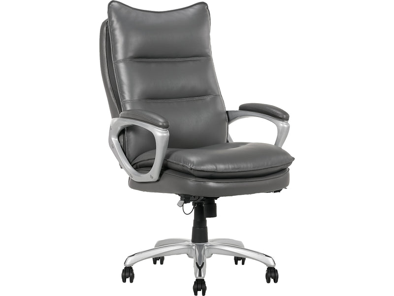 La-Z-Boy Jenkins Ergonomic Bonded Leather Executive Big & Tall Chair, 400 lb. Capacity, Gray (60075-GRY)