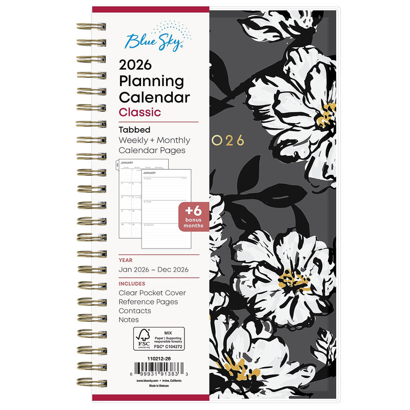 2026 Blue Sky Baccara 5" x 8" Weekly & Monthly Planner, Plastic Cover (110212-26)