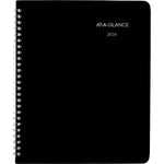 2026 AT-A-GLANCE DayMinder 7" x 8.75" Monthly Planner, Faux Leather Cover, Black (G400-00-26)