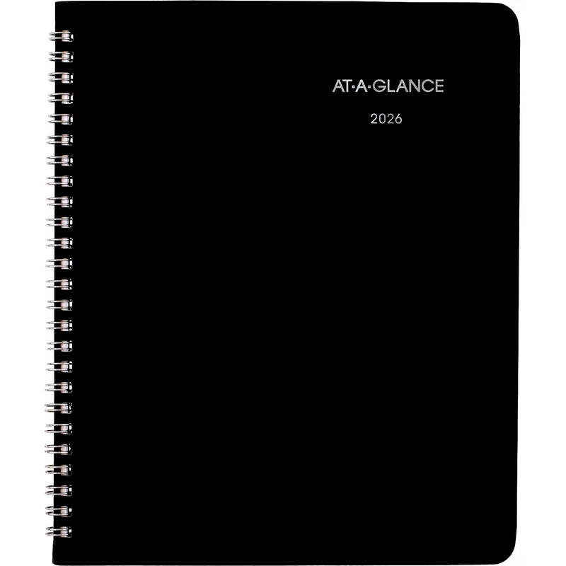 2026 AT-A-GLANCE DayMinder 7" x 8.75" Monthly Planner, Faux Leather Cover, Black (G400-00-26)