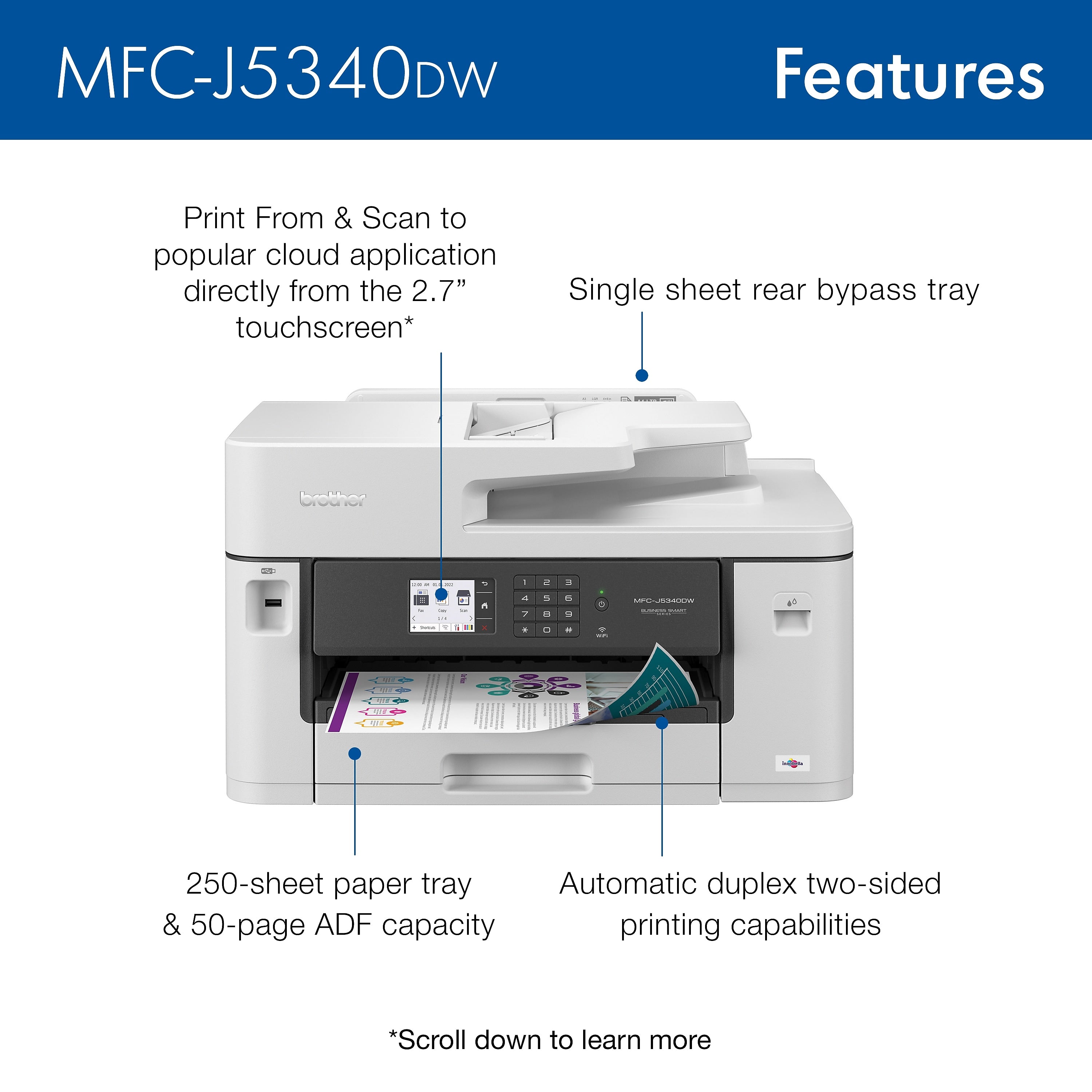 Brother MFC-J5340DW Wireless Color All-in-One Inkjet Printer (MFCJ5340DW)