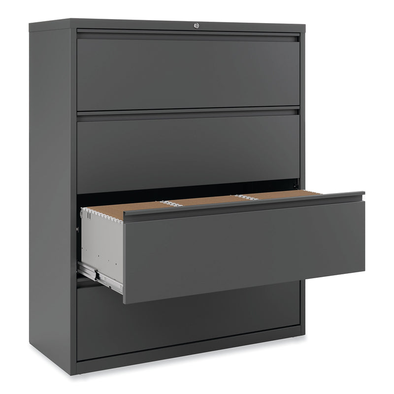 Alera 4-Drawer Lateral File Cabinet, Letter/Legal Size, Lockable, 52.5"H x 42"W x 18.63"D, Charcoal (ALEHLF4254CC)
