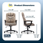 Serta Comfort Eco Ergonomic Velvet Fabric Swivel Executive Chair, Light Brown (CCHR10006C)