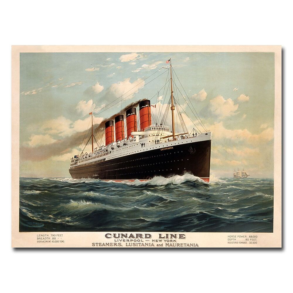 Trademark Fine Art Fred Pansing 'Cunard Line 1908' Canvas Art