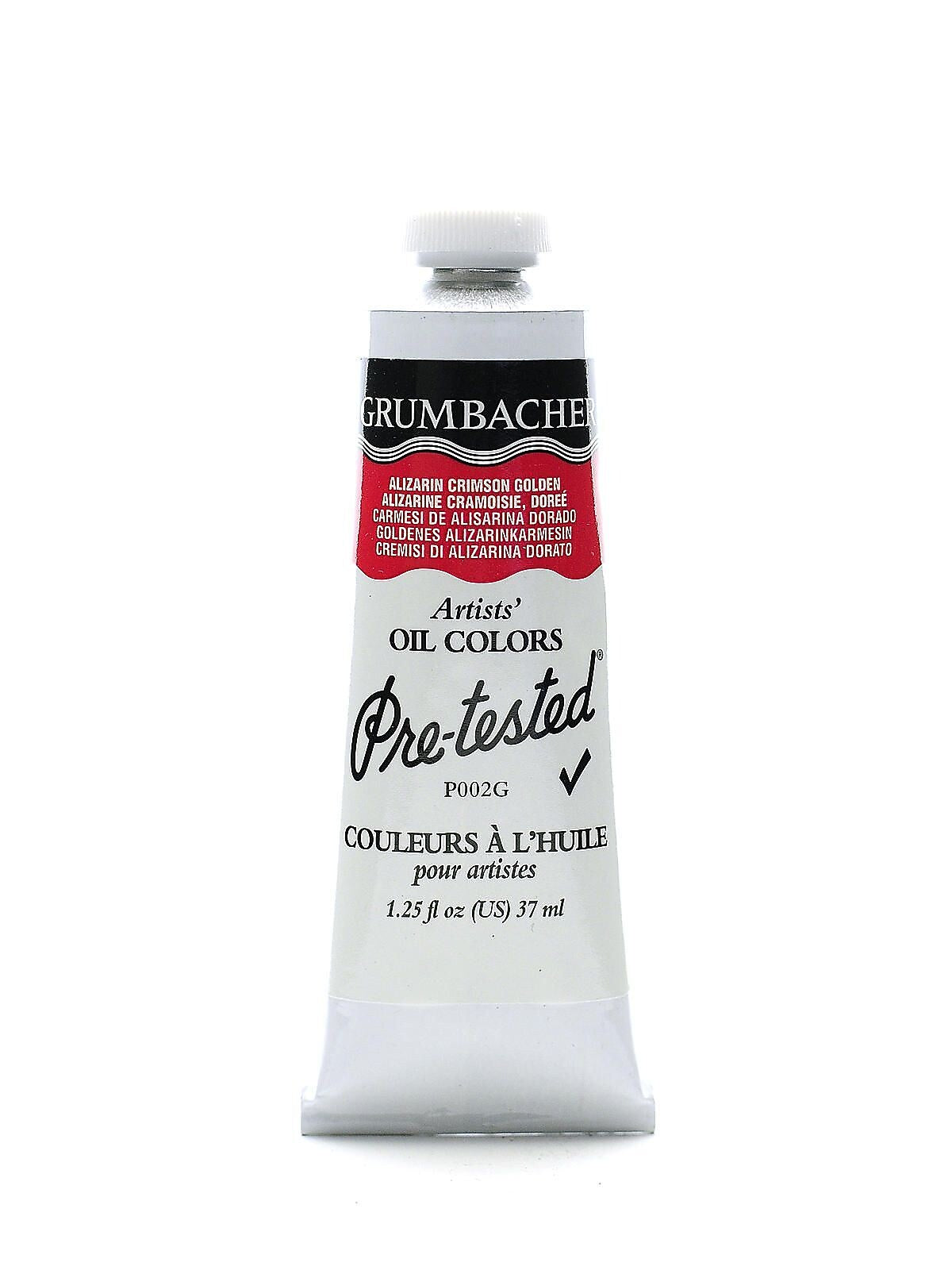 Grumbacher Pre-Tested Artists Oil Colors Alizarin Crimson Golden P002 1.25 Oz.