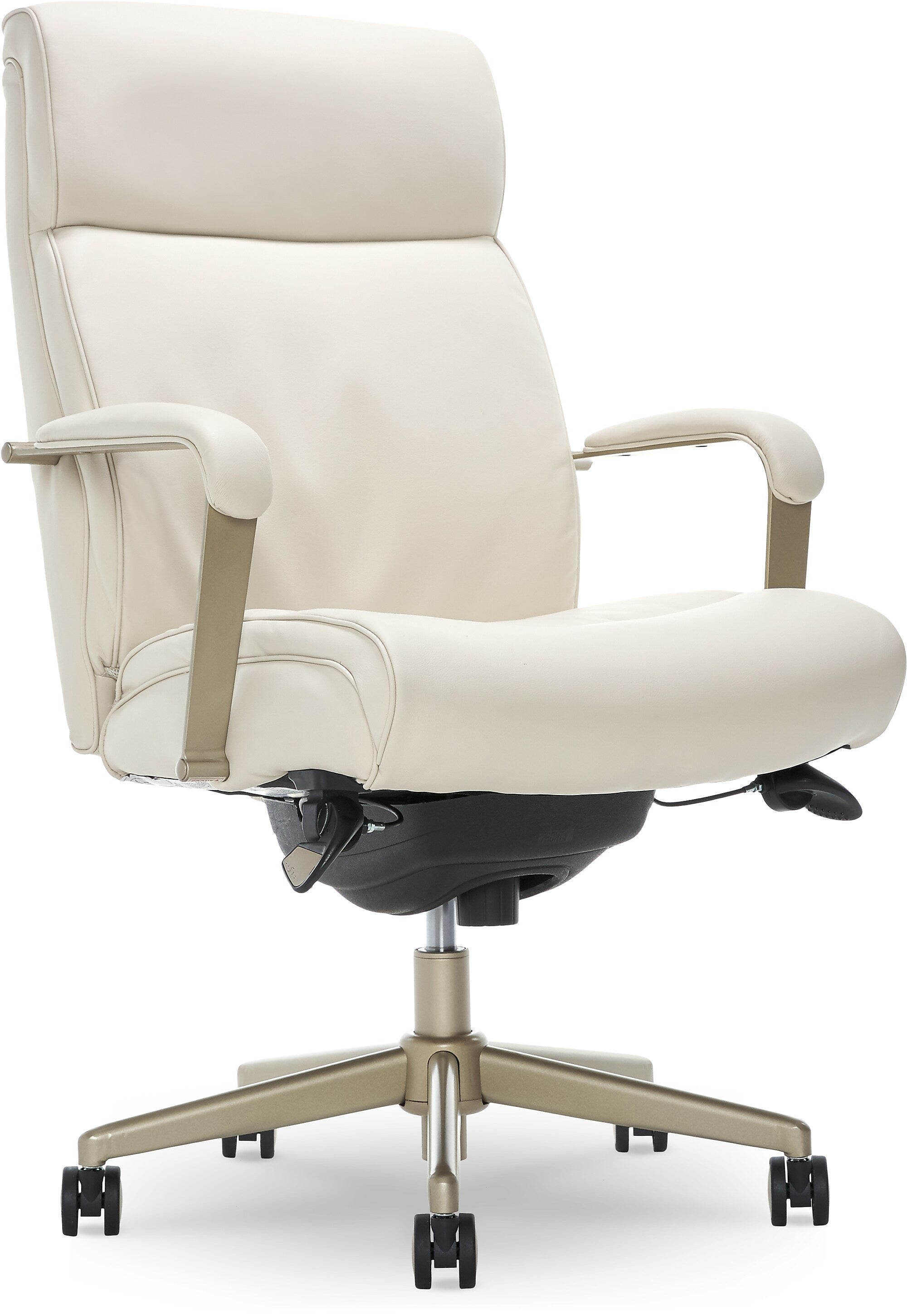 La-Z-Boy Melrose Ergonomic Bonded Leather Swivel Executive Chair, White (CHR10084B)