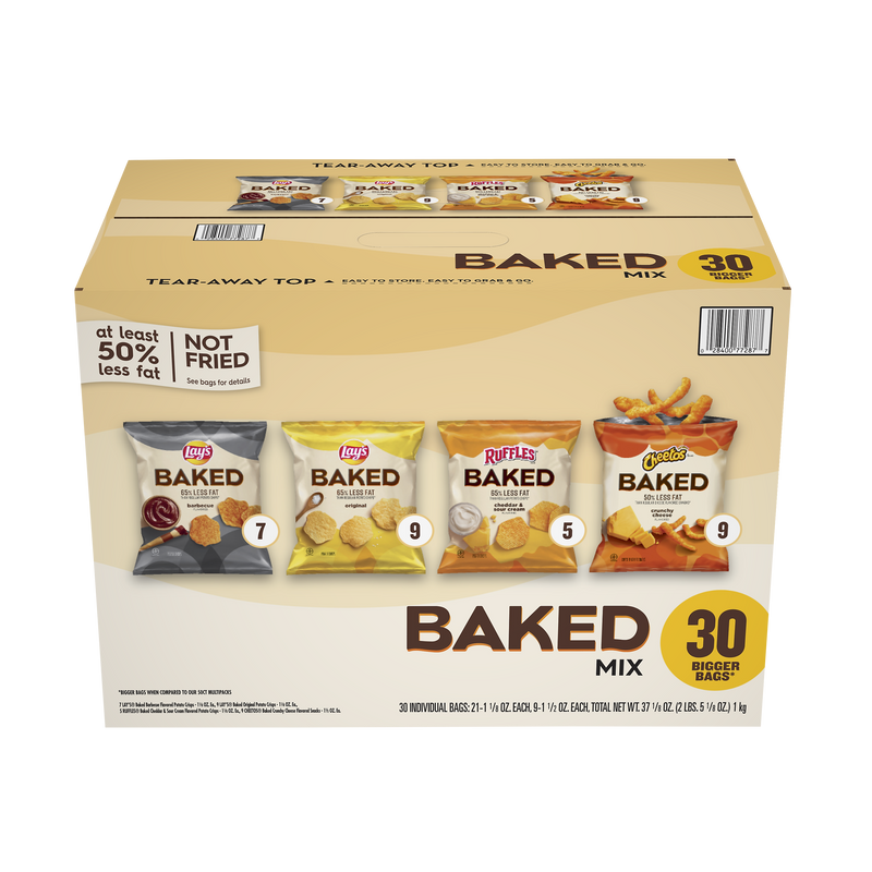 Frito Lay Baked Variety Corn Chips, 1.5 oz. Bags, 30 Bags/Carton (FRI49935)