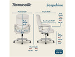 Thomasville Furniture Josephine Ergonomic Bonded Leather Swivel Manager Chair, Beige (60071-CRM)