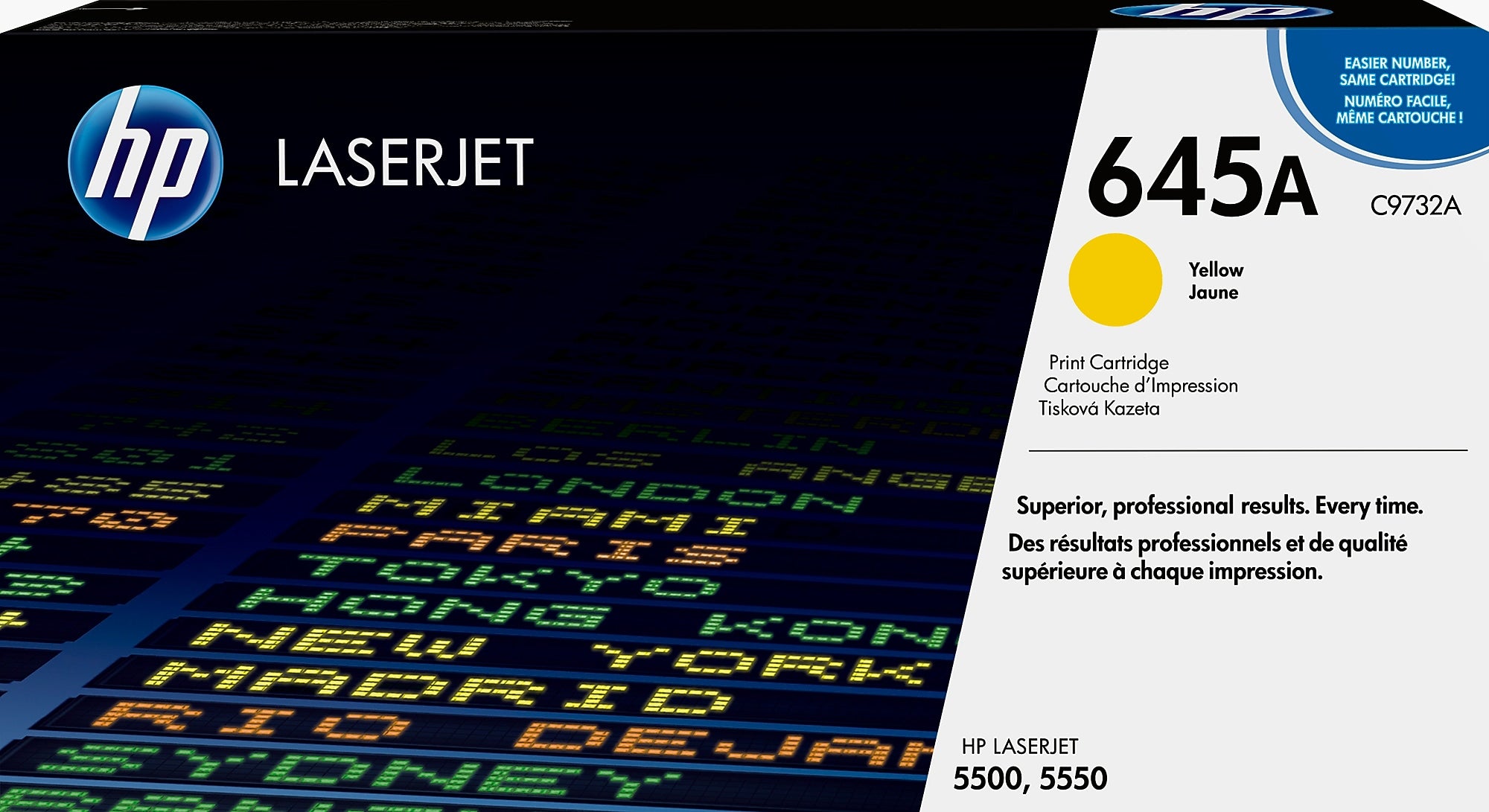 HP 645A Yellow Standard Yield Toner Cartridge, Prints Up to 12,000 Pages (C9732A)