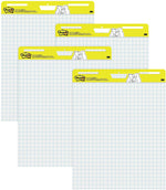 Post-it Super Sticky Wall Easel Pad, 25" x 30", Grid Lined, 30 Sheets/Pad, 4 Pads/Pack (560VAD4PK)